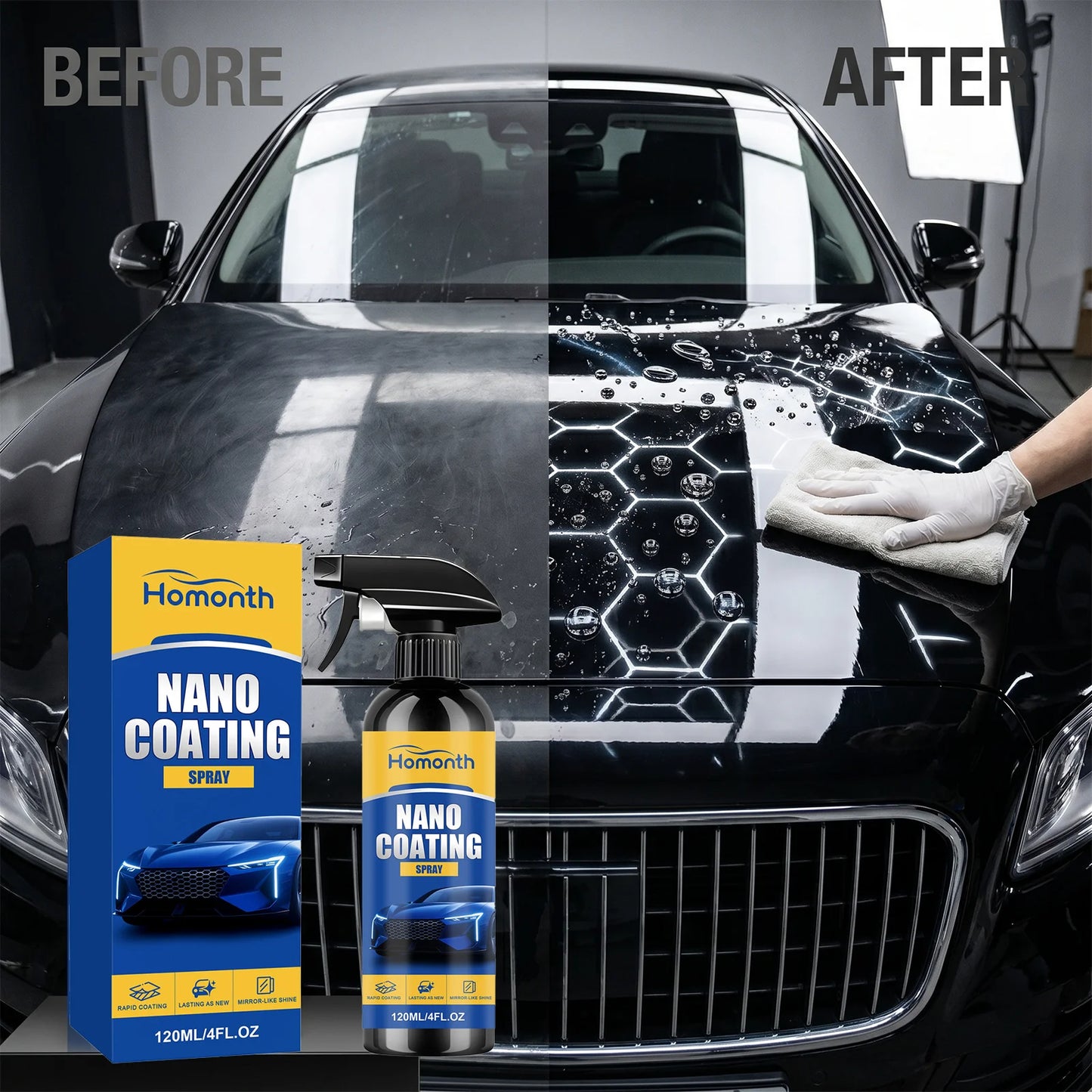 Nano-Beschichtungsspray Professioneller Autolackschutz Hochglanz-Politur Schnellpflege Keramik-Versiegelung Hydrophob...