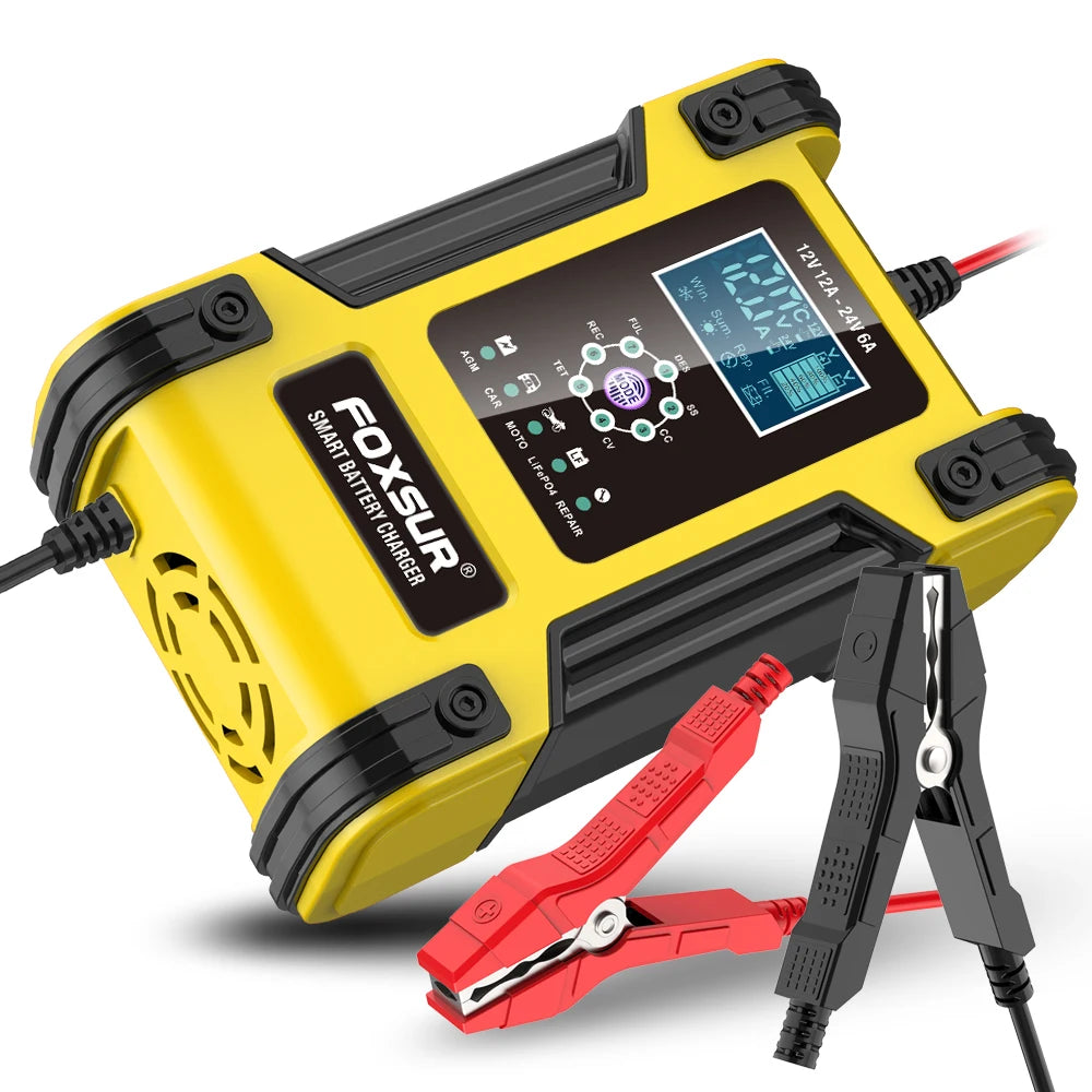 Foxsur 12V 12A Automatik Ladegerät – SwissGlanzGarage Ansicht 3