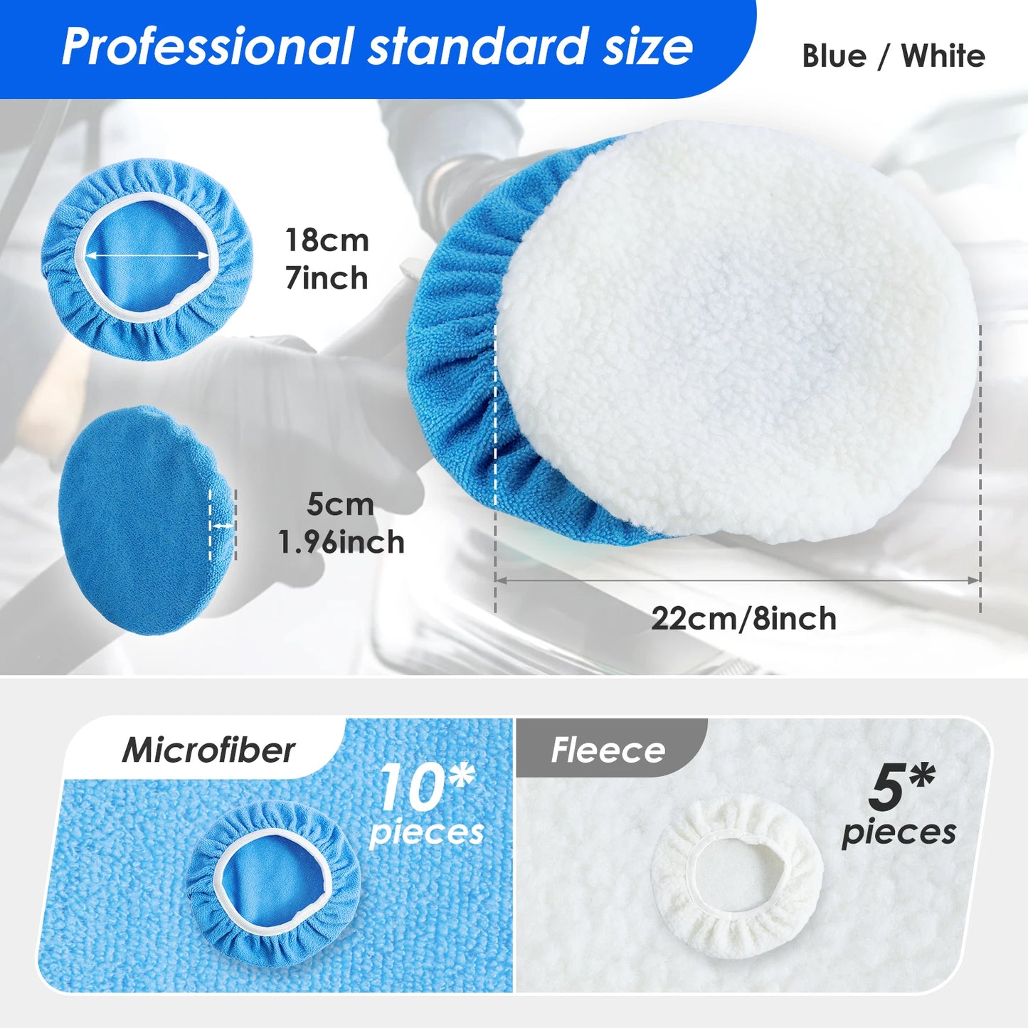15/10pcs Auto polier puffer pads 5/10-Zoll-Wollpolierpad Motorhaube poliertes Wachs pad zum Polieren und Polieren von...