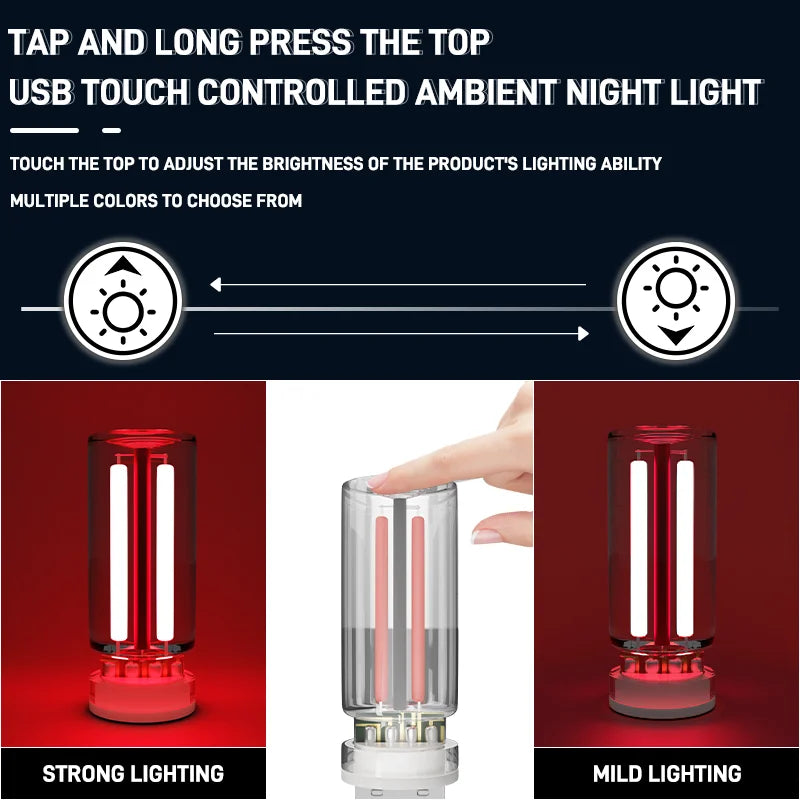 Auto Atmosphäre Licht USB Nachtlicht Touch Dimmen LED Glühlampe