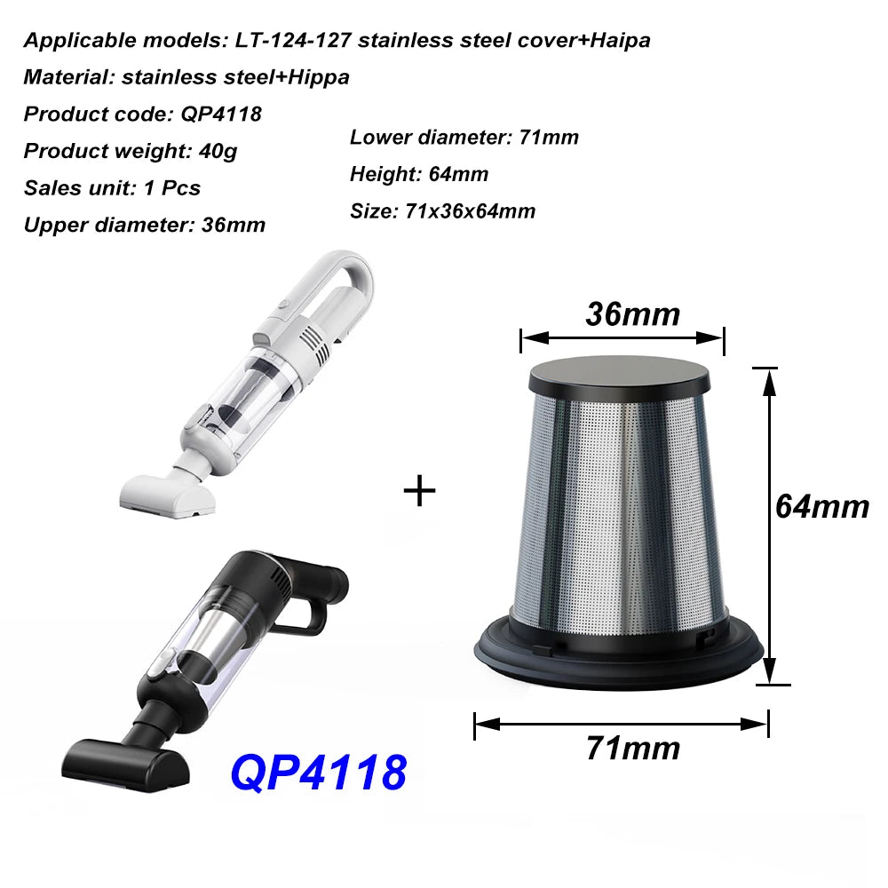 Edelstahl Filterelement für T-124-127 – SwissGlanzGarage Ansicht 2