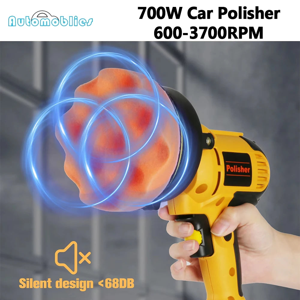 700W Elektrische Autopoliermaschine 220V 600-3700 U/min Geschwindigkeit Auto-Pflegemaschine mit Schleif- und Wachsset...