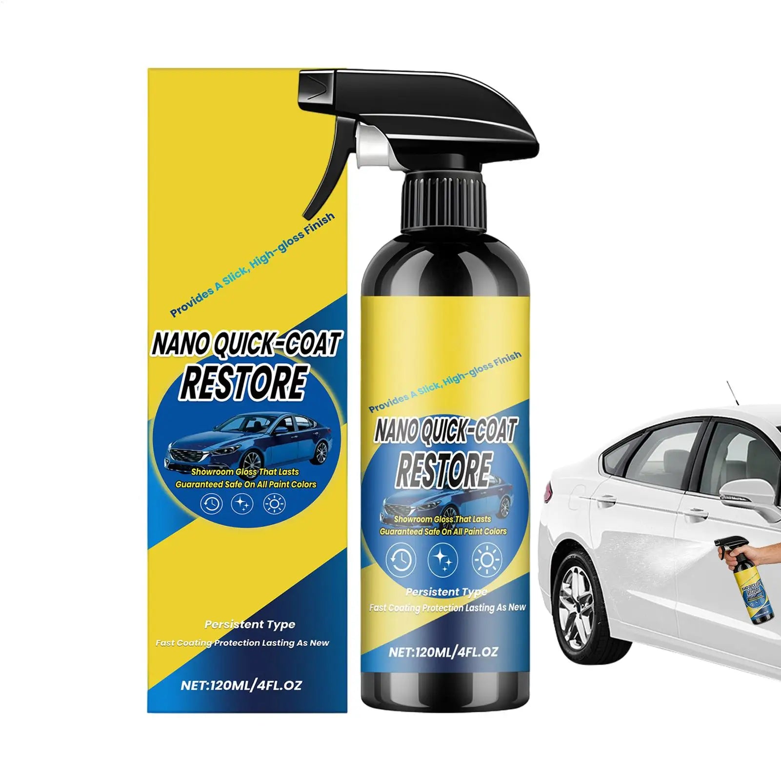 Keramikbeschichtungsspray, 120 ml, hochglänzend, langlebig, hydrophob, Nano-Auto