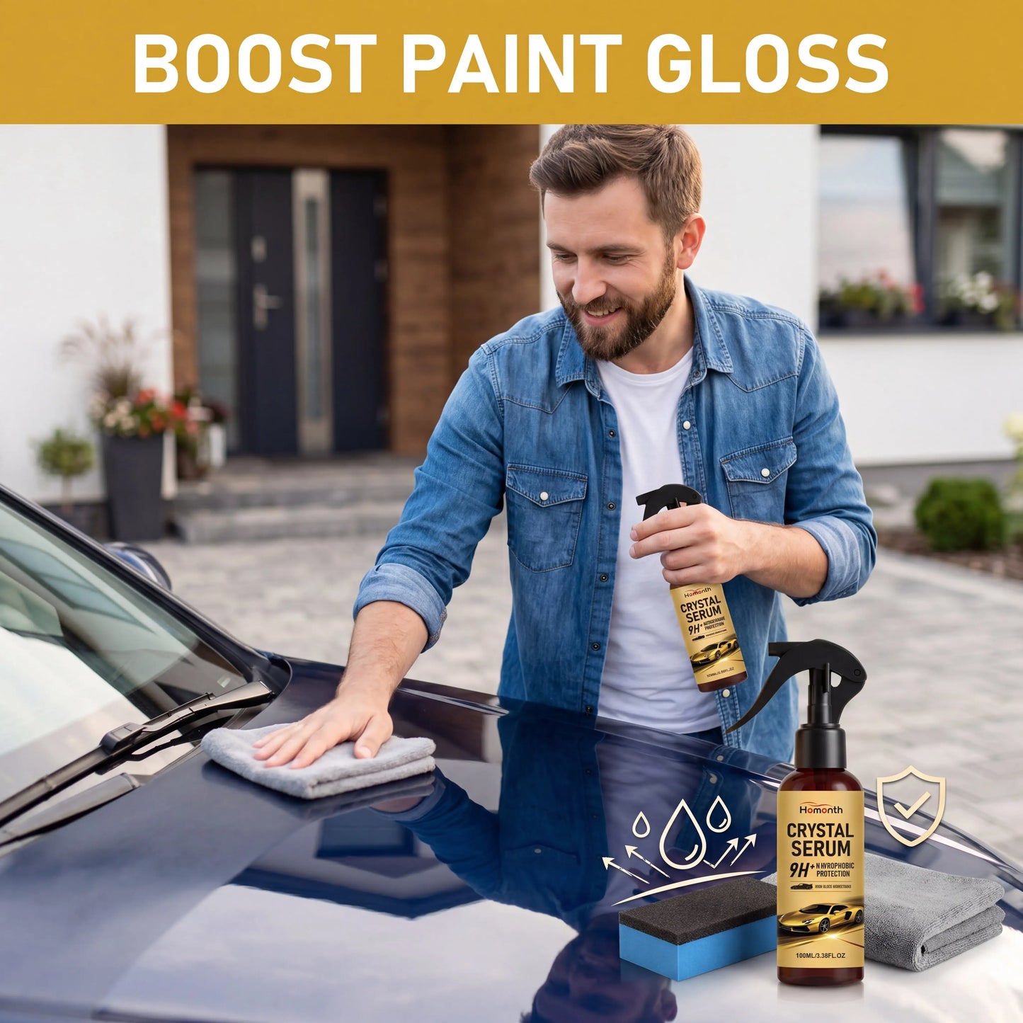 Keramikbeschichtung für Autos, Lackschutzspray, hydrophober Versiegelungslack, Auto-Detailing-Politur, wasserloses Wa...