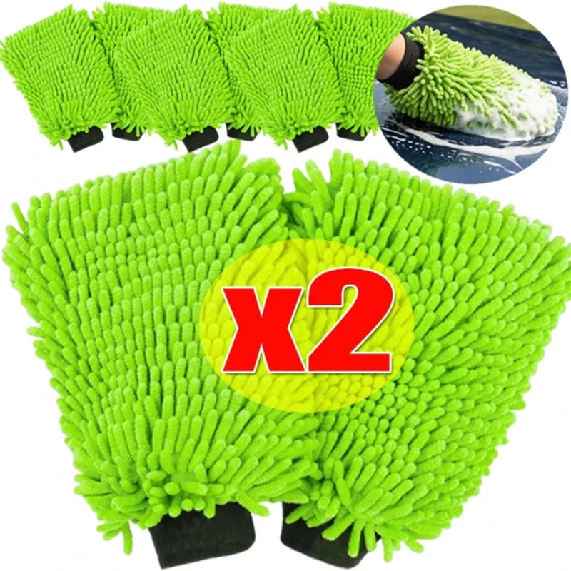 1/2PCS Mikrofaser-Autowaschhandschuhe, superweiche, kratzfreie Waschhandschuhe f