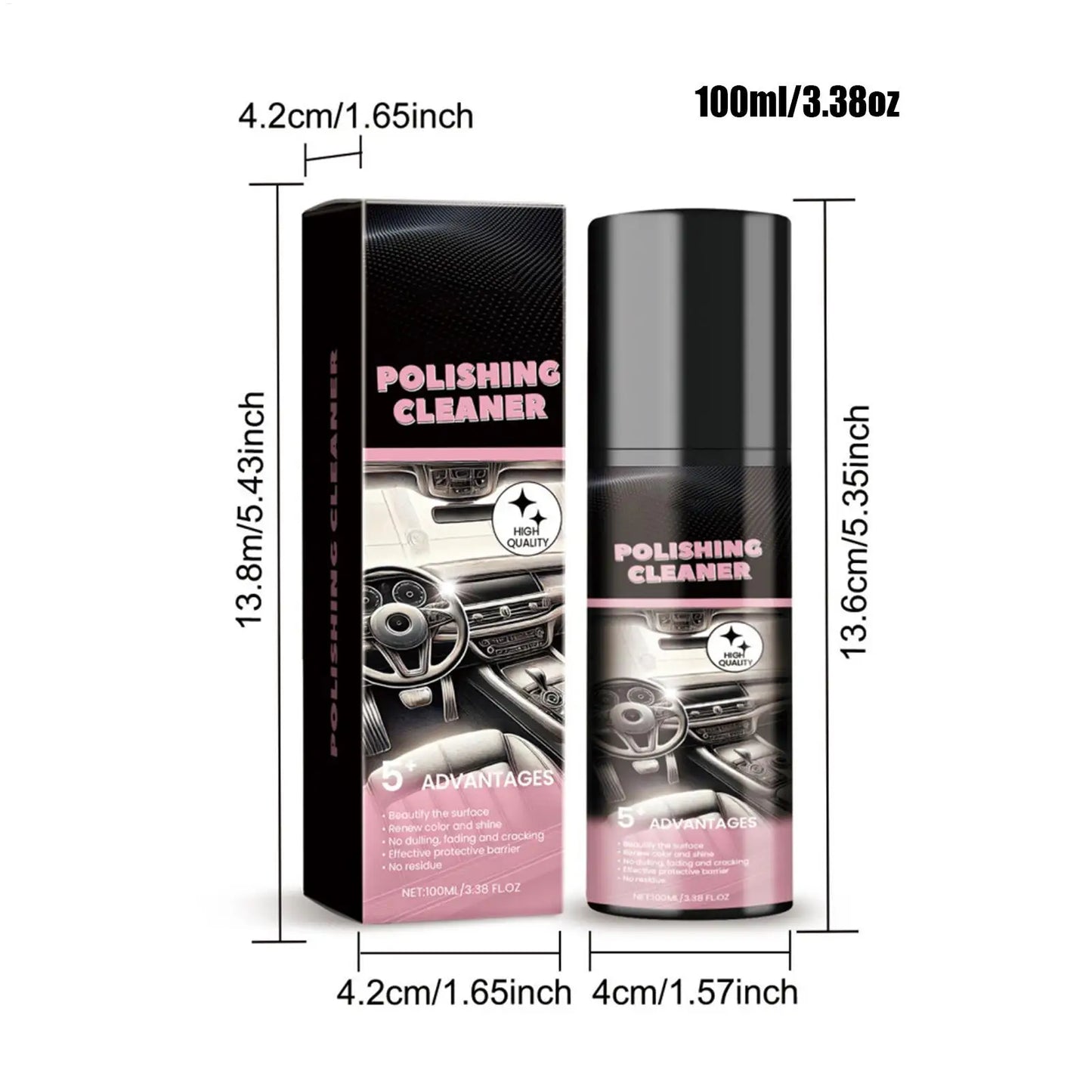 Auto-Innenraum-Politur Spray 100ml fuer Armaturenbrett und Kunststoff - Nahaufnahme
