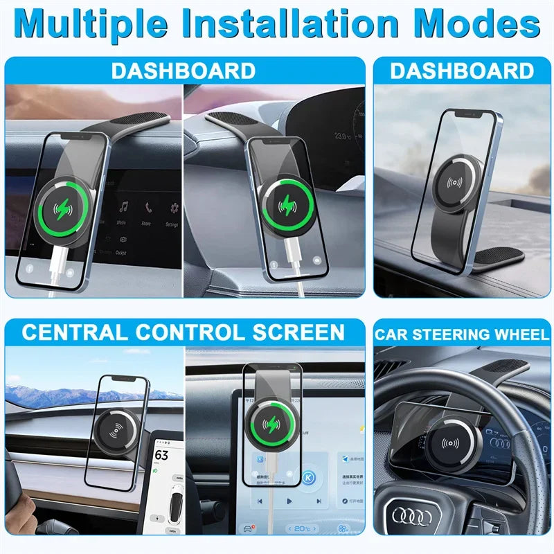 Magnetischer Autotelefon halter kabelloses Ladegerät Auto Schnell ladegerät Armaturen brett Auto halterung für iPhone...