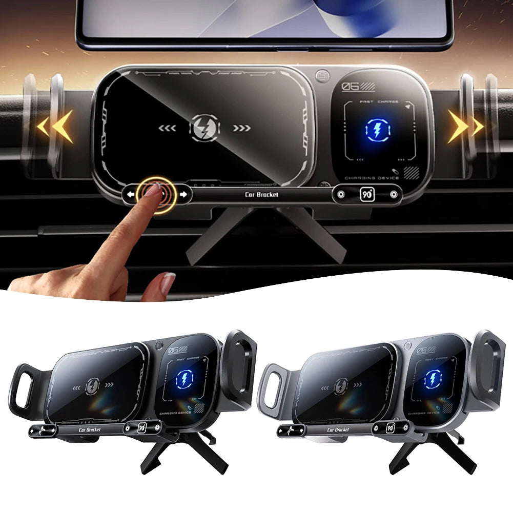 15W Drahtlose Auto Telefon Halter Ladegerät Hohe Intelligente Klapp Bildschirm Auto Drahtlose Lade Telefon Halter Rot...