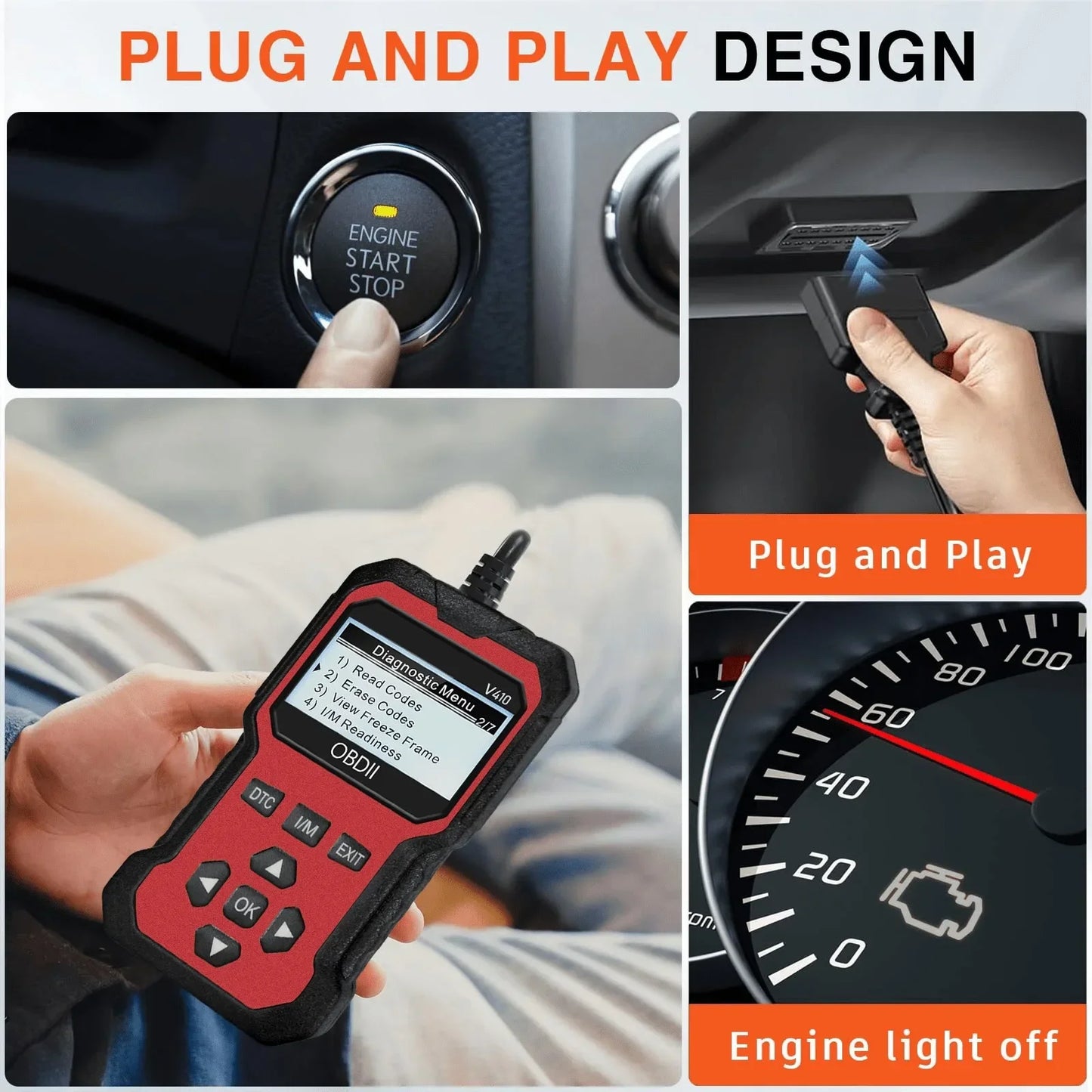 Konnwei KW330 OBD2 Diagnosegerät mit Rost-Entferner Bürste – SwissGlanzGarage Ansicht 6