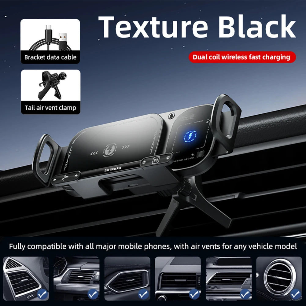 15W Drahtlose Auto Telefon Halter Ladegerät Hohe Intelligente Klapp Bildschirm Auto Drahtlose Lade Telefon Halter Rot...