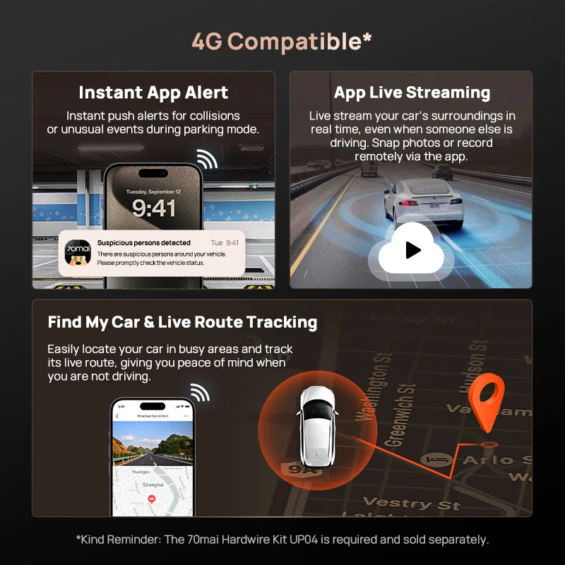 70mai Dash Cam 4K A810S HDR – SwissGlanzGarage Ansicht 6
