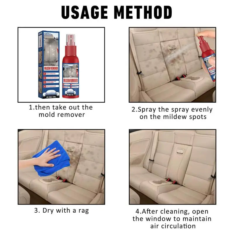Auto-Innenraumreiniger und Schimmelentferner Spray 30ml - Anwendung
