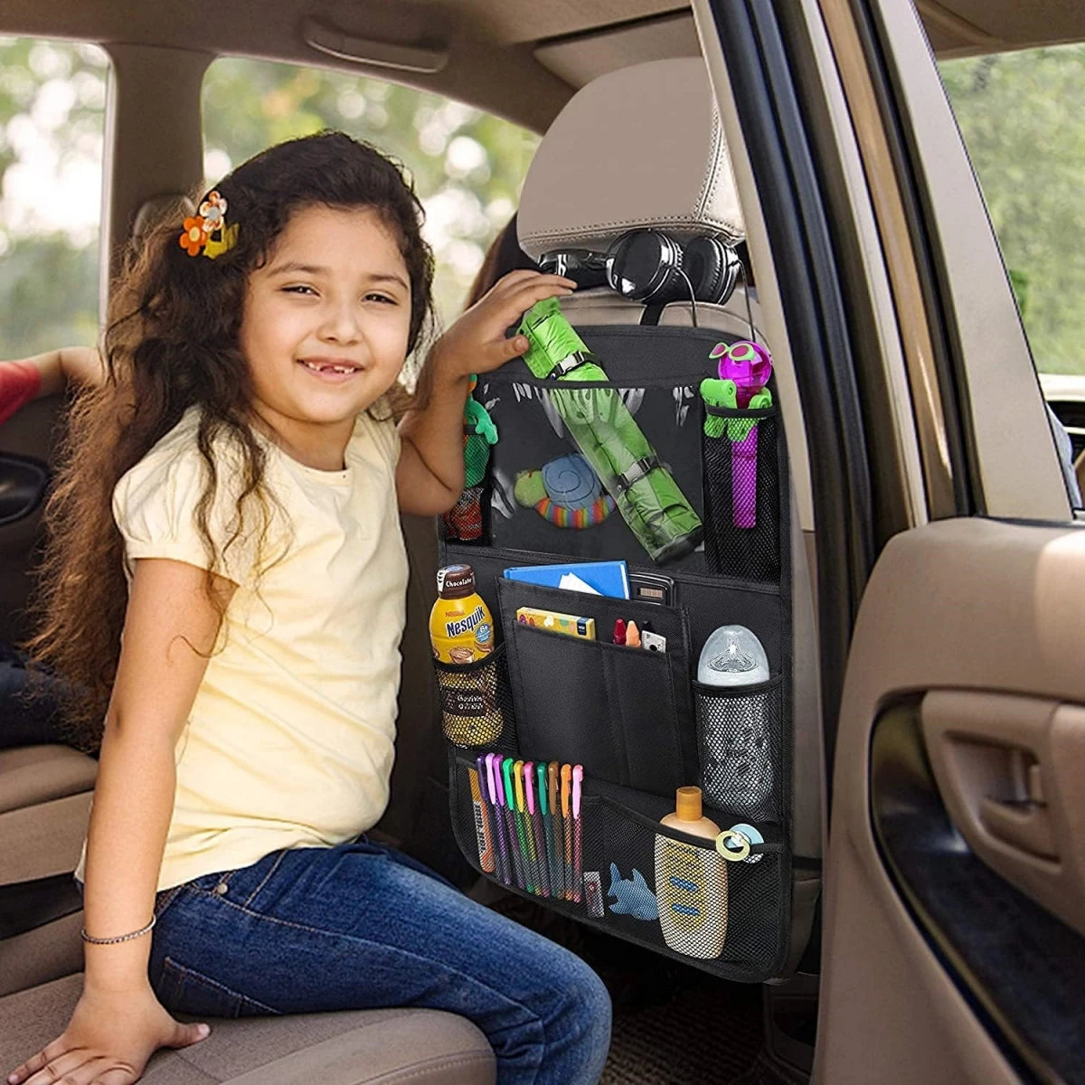 Autositz-Organizer, 10 Aufbewahrungstaschen mit Touchscreen, Tablet-Halter, Schutz für Kinder, Kinder, Autozubehör