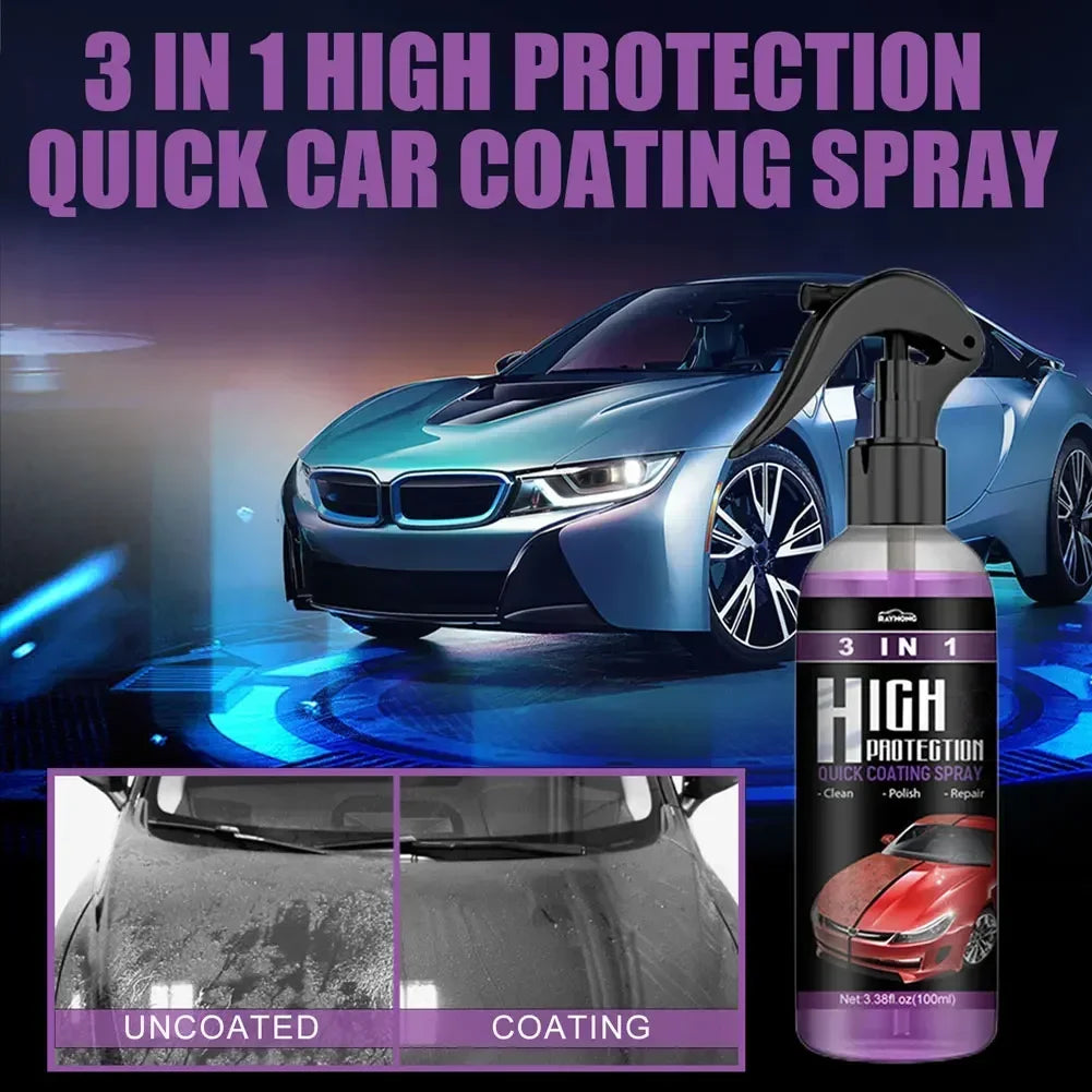 3-in-1 Auto-Keramikbeschichtungsspray 100ml Auto-Nano-Keramikbeschichtung Auto-Nano-Spray Autokratzer-Reparatur Karos...