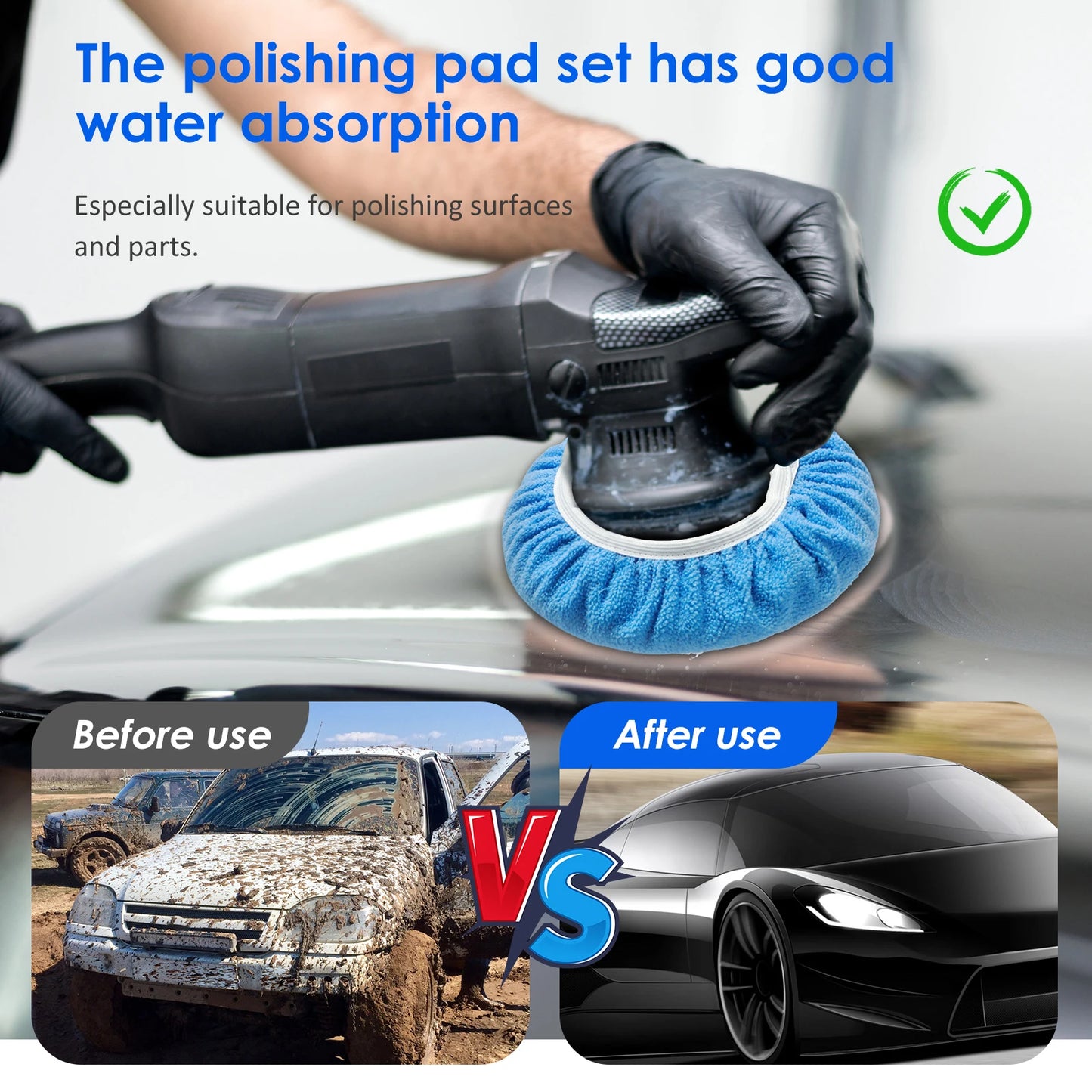 15/10pcs Auto polier puffer pads 5/10-Zoll-Wollpolierpad Motorhaube poliertes Wachs pad zum Polieren und Polieren von...