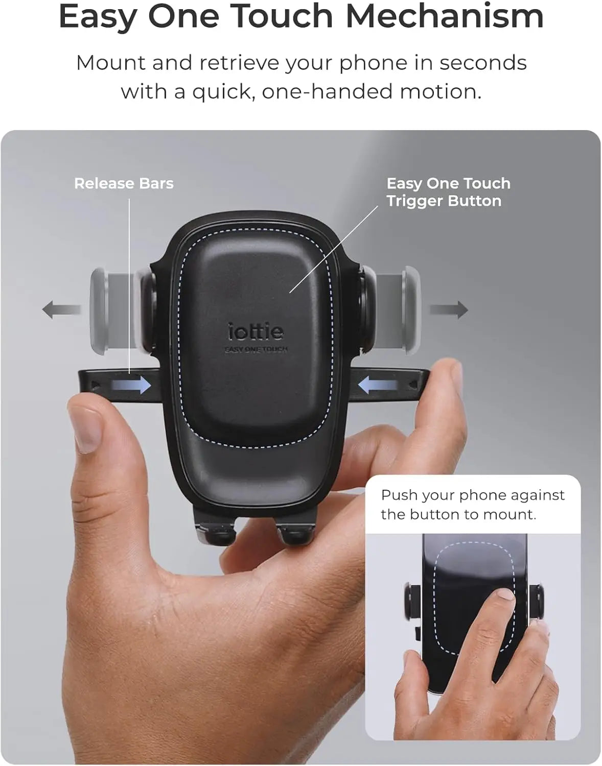 iOttie Easy One Touch Universal-Autohalterung für Armaturenbrett und Windschutzscheibe mit Saugnapf für iPhone, Samsu...