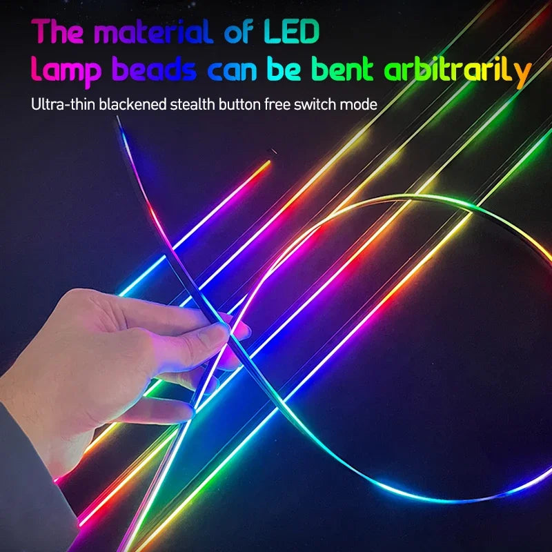 22-in-1-Auto-Umgebungslichter, RGB, 64 Farben, universeller LED-Innenraum, versteckter Acrylstreifen, Symphonie-Atmos...