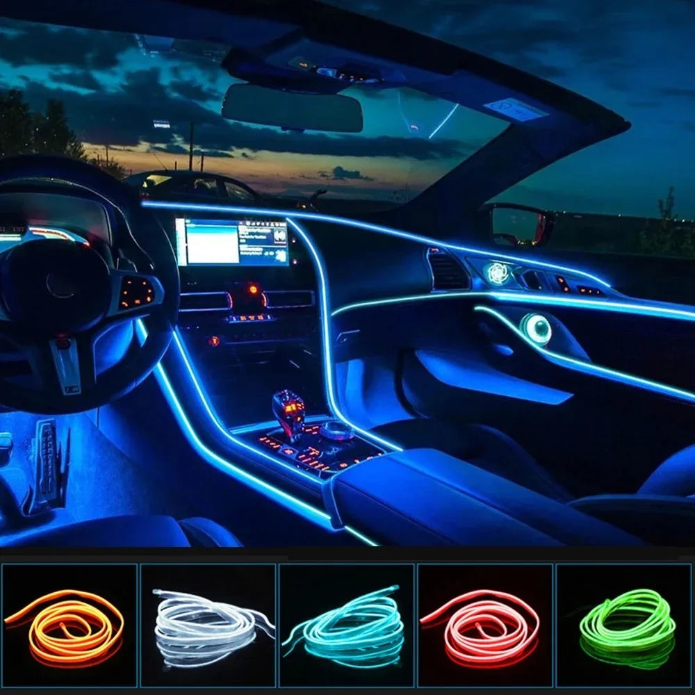 Auto Innen Atmosphäre Beleuchtung LED Streifen DIY Flexible EL