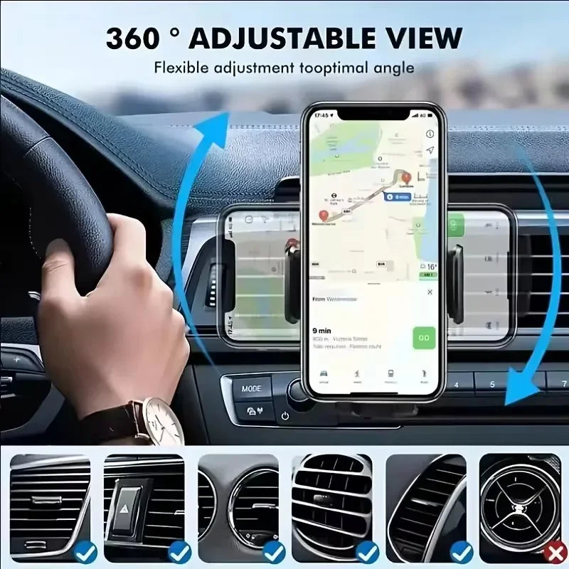 Auto-Handyhalterung für Lüftungsschlitze, Schwerkraft-Autohalterung, GPS-Smartphone-Halterung für iPhone, Samsung, Xi...
