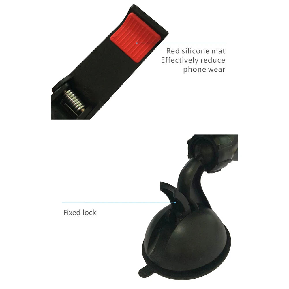 360-Grad-Drehung Auto-Handyhalterung Universell Verstellbarer Clip-Halter für Windschutzscheibe mit Starkem Saugnapf ...
