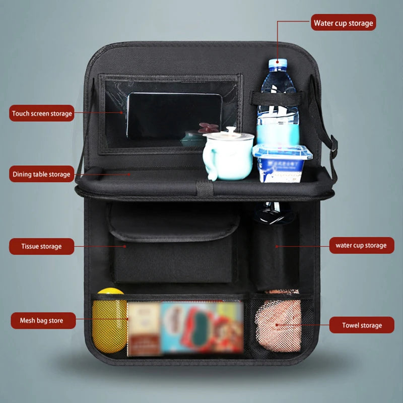 Faltbarer Autositz-Organizer mit Tablett, Tablet-Handyhalter, multifunktionale Aufbewahrung im Auto-Innenraum, univer...