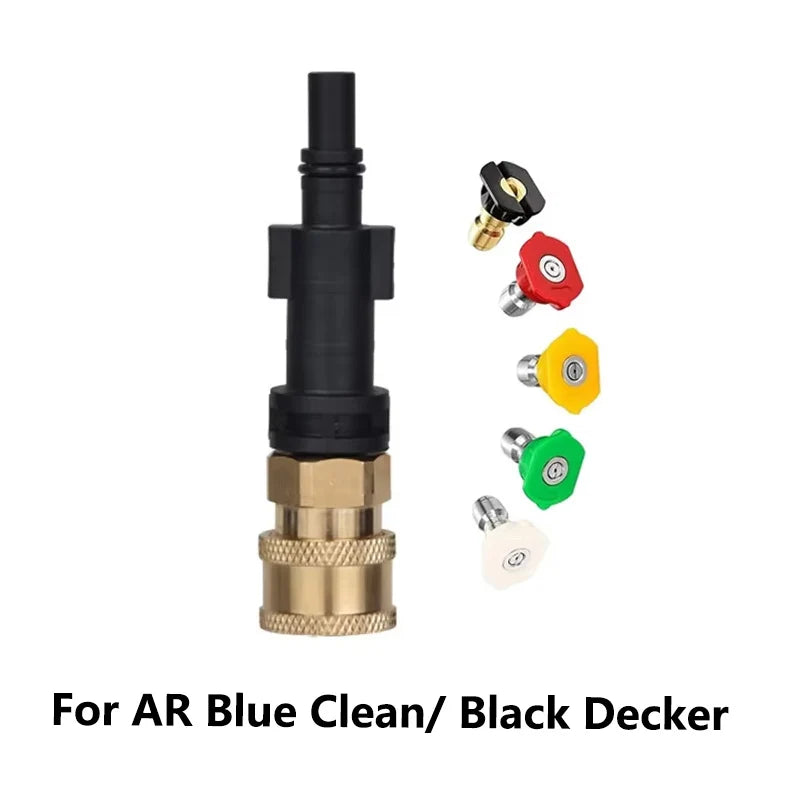 High pressure Water Gun Adapter For AR Blue Clean/ Black Decker To Quick Connect 1/4" Washer Parts Spray Nozzle 4000 PSI