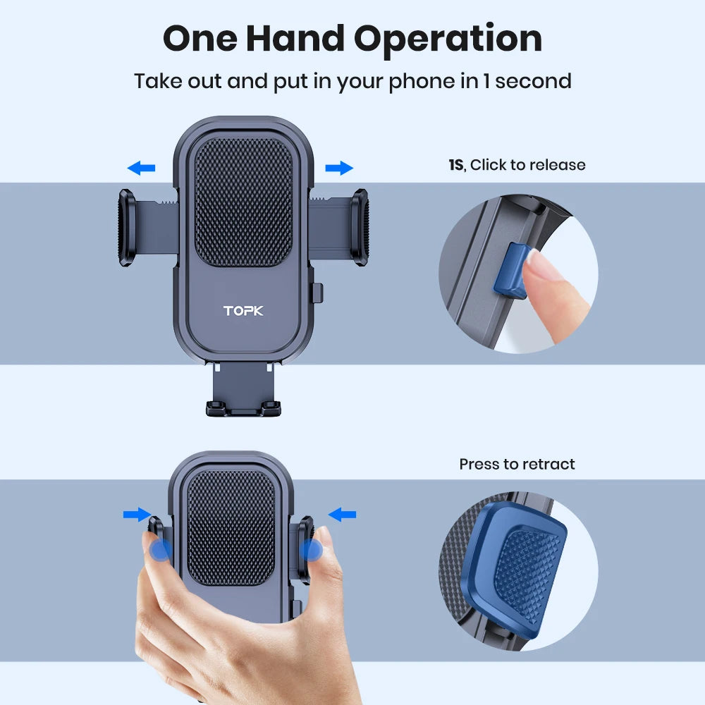 TOPK Universal Autotelefonhalter Schwerkraft Autohalterung für Telefon im Auto Air Vent Clip Mount Smartphone Halter
