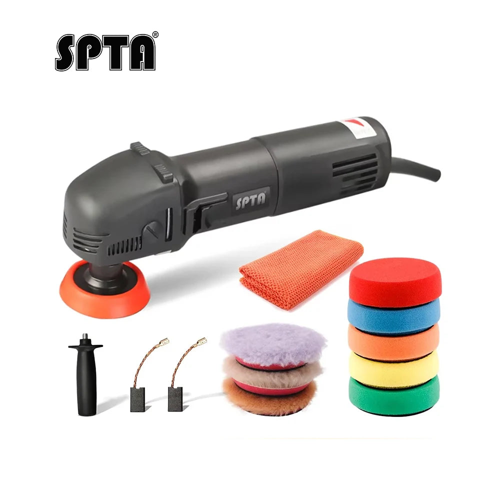 SPTA Mini-Poliermaschine, Puffer-Rotationspolierer, M14-Gewinde, mit 5 Stück Spo