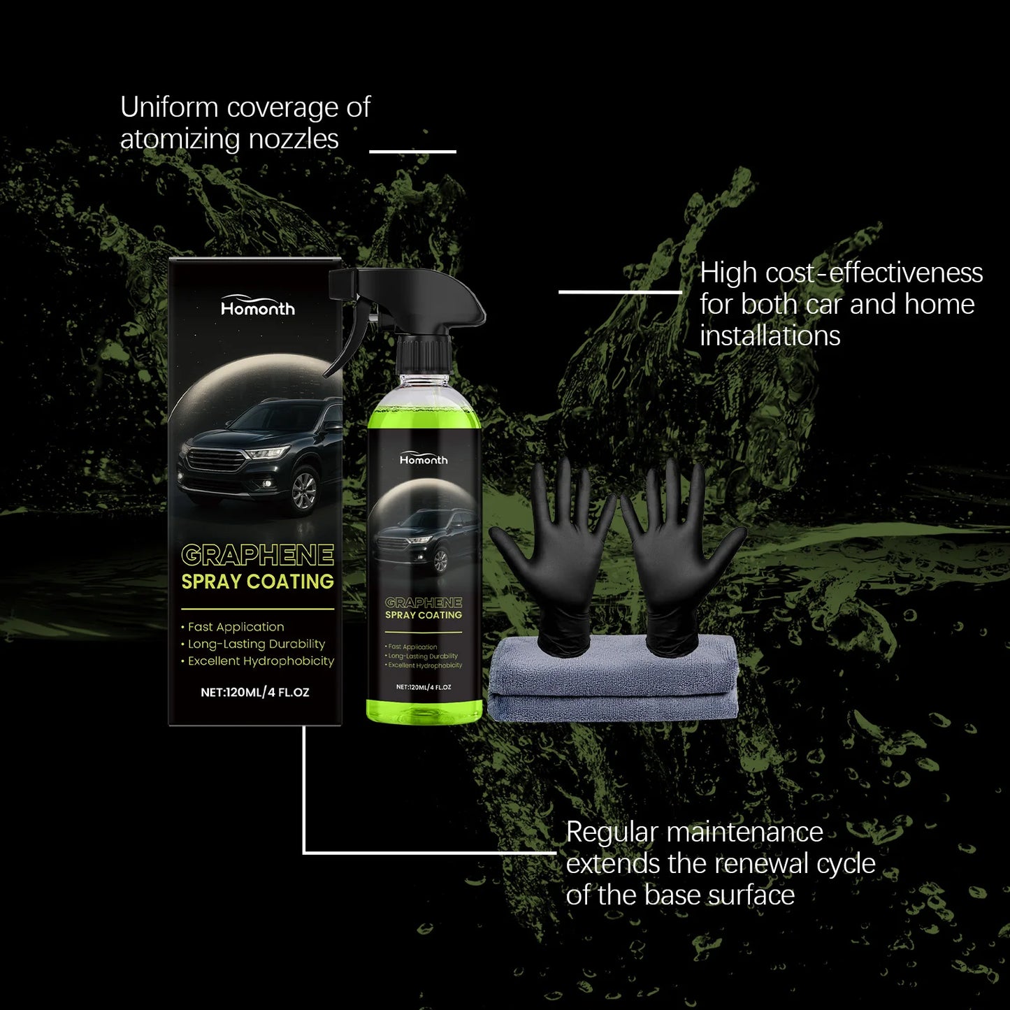 Auto Graphen-Keramik-Nano-Spray Hydrophobe Schicht Poliermittel Antihaft-Reinigungsmittel Lackschutzmittel Auto-Schut...
