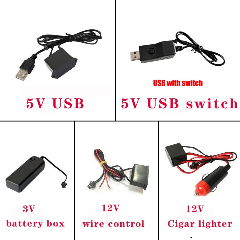 5M/4M/3M/2M/1M Auto Innen Licht LED Streifen Dekoration flexible Neon