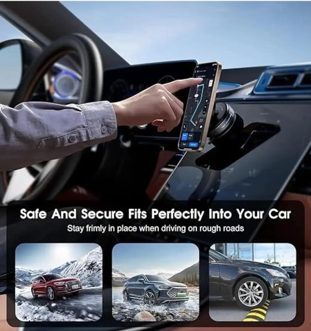 Magnetische Auto-Handyhalterung 360° ° Verstellbare Vakuum-Saughalterung Faltbare Universal-Handyhalterung für Armatu...
