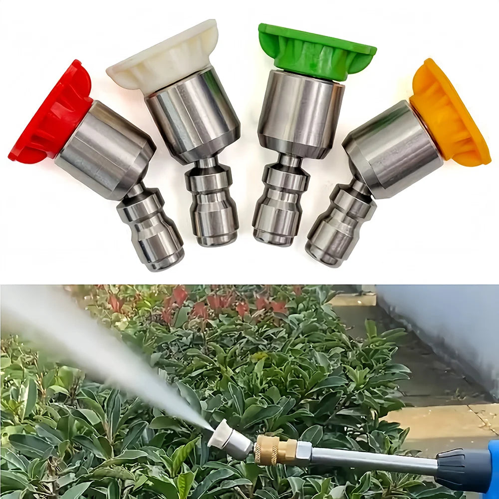 High Pressure Washer Nozzle 1/4'' Quick Connect Rotary Spray Jet Tip for Car Cleaning Patio - Efficient Cleaning