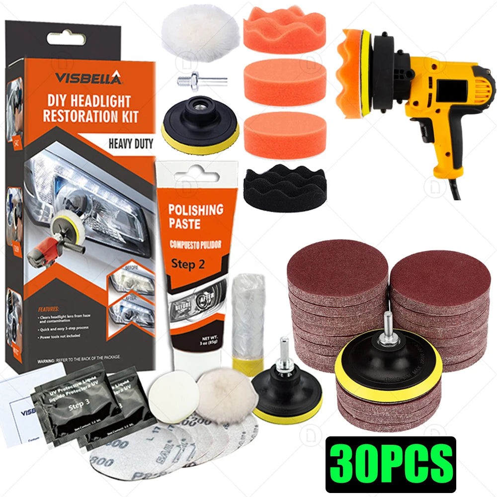 Scheinwerfer-Restaurierungsset, Autolicht-Poliermittel, Restaurator, Reparatur, 