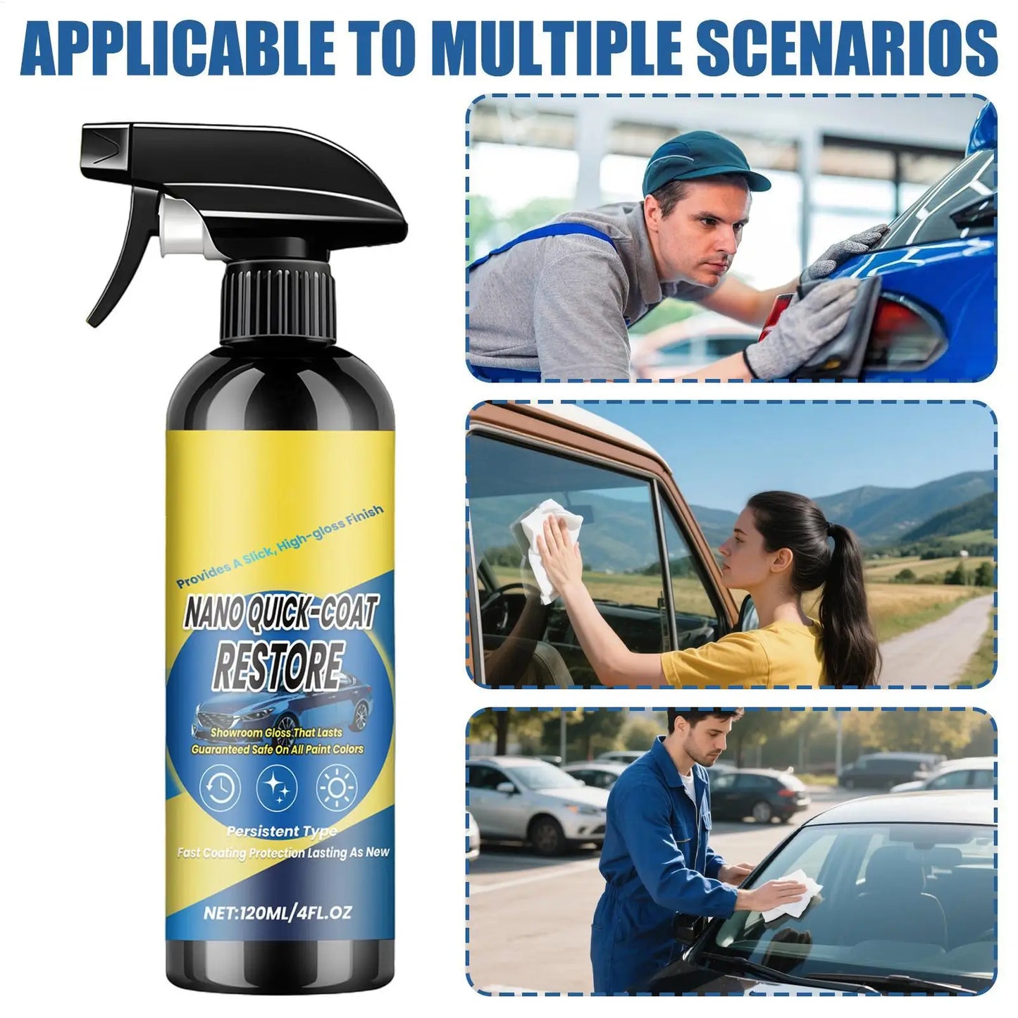 120ml Auto-Keramikbeschichtungsspray Nano-Versiegelung Schnellpflegespray für Autodetailing mit Hochglanz-Schutzschic...
