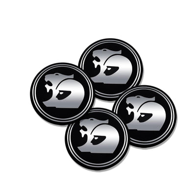 Alu 56mm Radnabenkappen Emblem Aufkleber Set – SwissGlanzGarage Ansicht 2