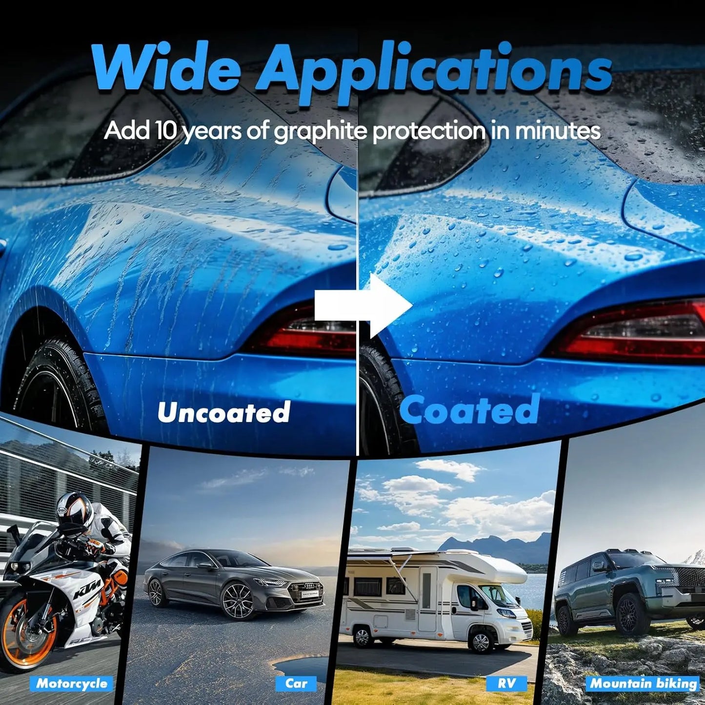Auto-Keramikbeschichtung 20H Graphen-Keramik Auto-Detailing Hochglanz Anti-Kratzer Nano-Beschichtung 10 Jahre Hydroph...