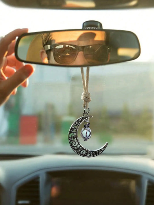Luminous Moon Pendant Auto-Hänger Ornament – SwissGlanzGarage Ansicht 2
