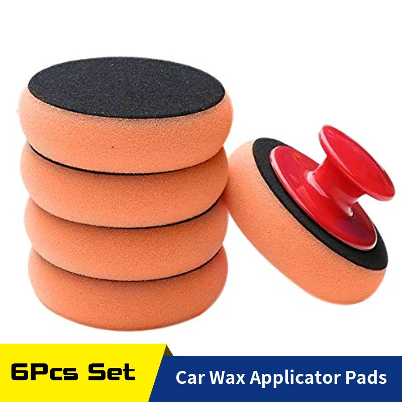 Auto-Wachs-Applikator-Pads-Set, weiches Schwamm-Applikator-Schaum-Wachspad mit Griff für automatische Polierreinigung...