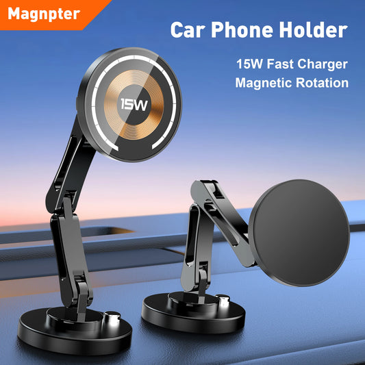 Magnetischer Autotelefonhalter, kabelloses Ladegerät, Rotationshalter, schnelles Aufladen für iPhone 16/15/14/13, Sam...