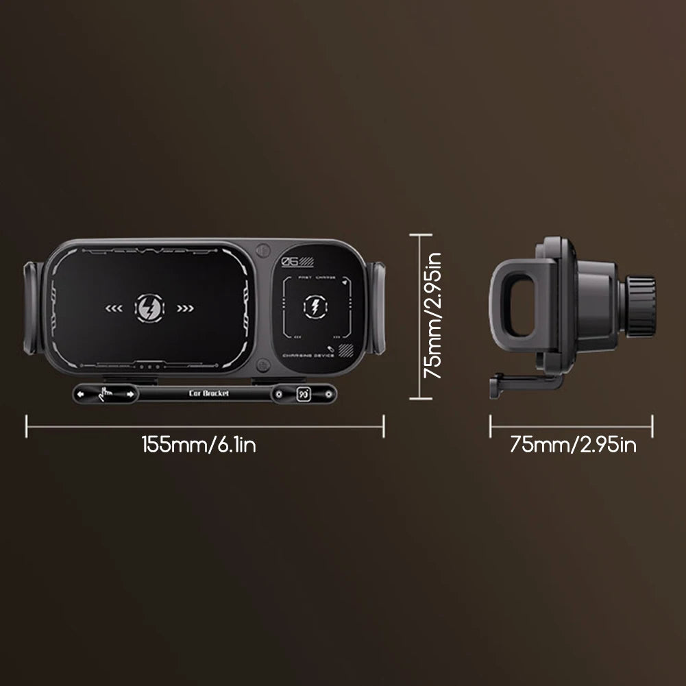15W Drahtlose Auto Telefon Halter Ladegerät Hohe Intelligente Klapp Bildschirm Auto Drahtlose Lade Telefon Halter Rot...