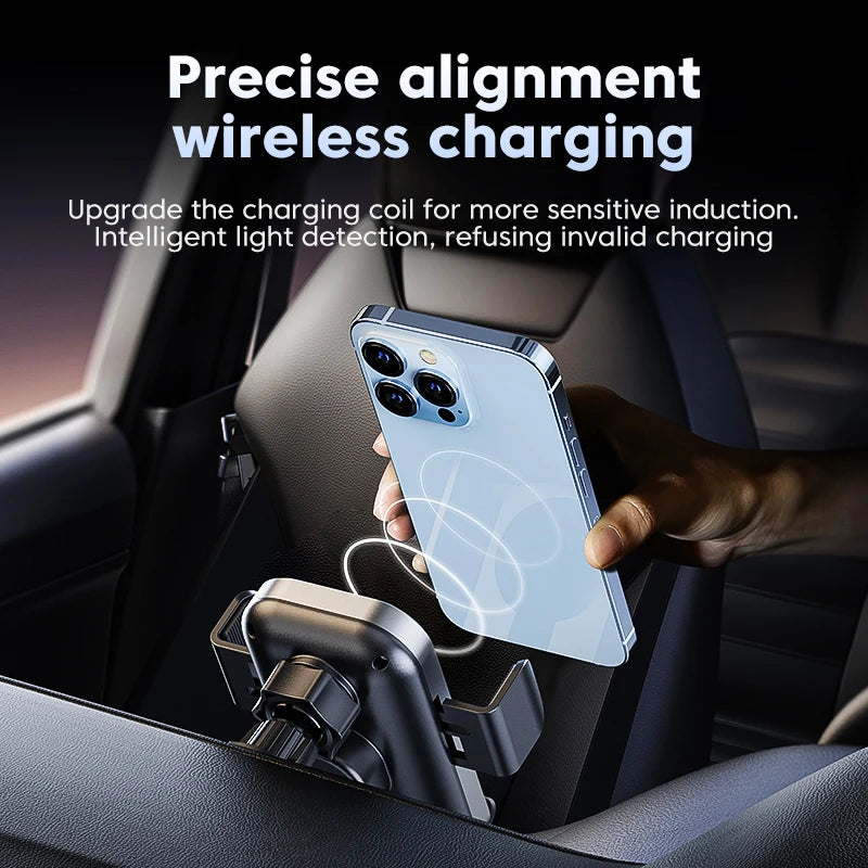 Universal Auto Drahtlose Ladegerät Auto Auto Halterung Telefon Halter Stehen 15W Schnelle Lade Für iPhone Xiaomi Sams...