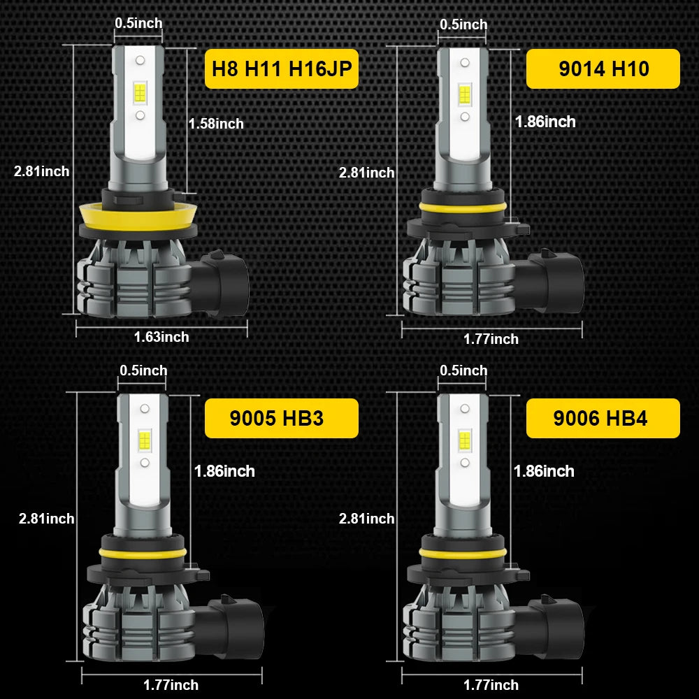 BMTxms 60W 12000LM Canbus H8 H11 9005 9006 LED Scheinwerfer – SwissGlanzGarage Ansicht 6