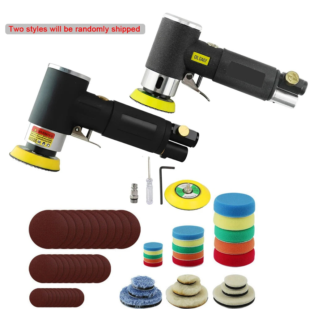 WENXING Mini Druckluft-Exzenterschleifer Pneumatik-Set für Autoaufbereitung