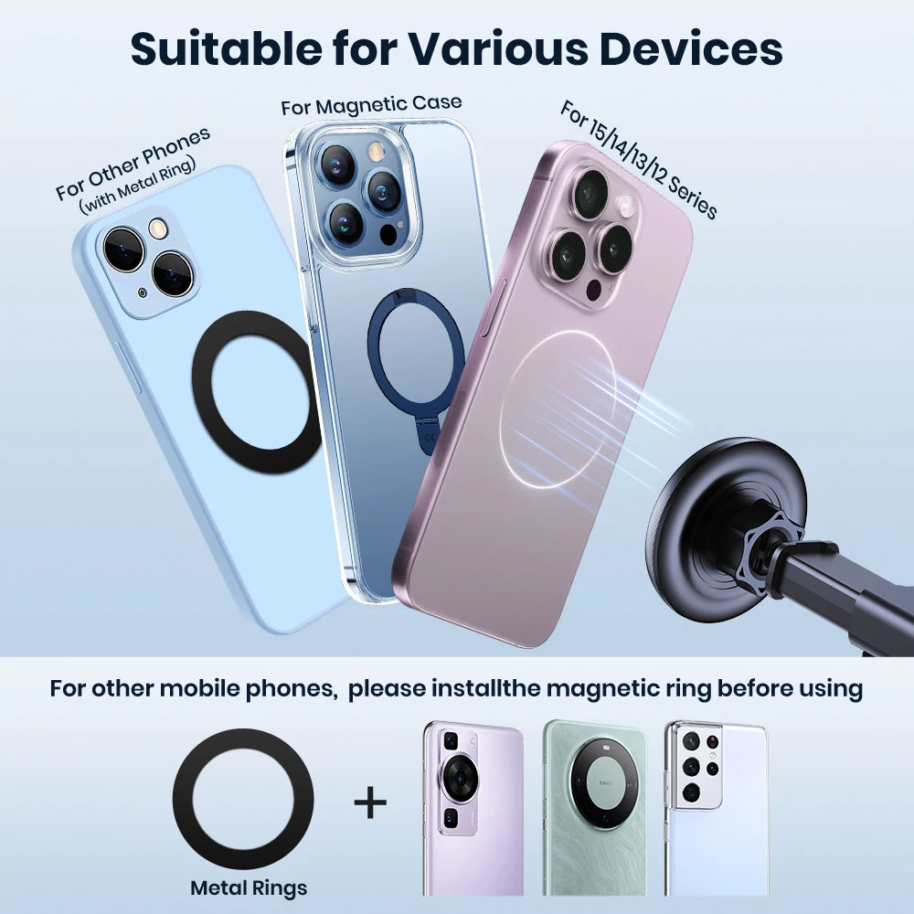 TOPK Mag-Safe magnetischer Autotelefonhalter, Autohalterung für Windschutzscheibe und Armaturenbrett [starke Saugkraf...