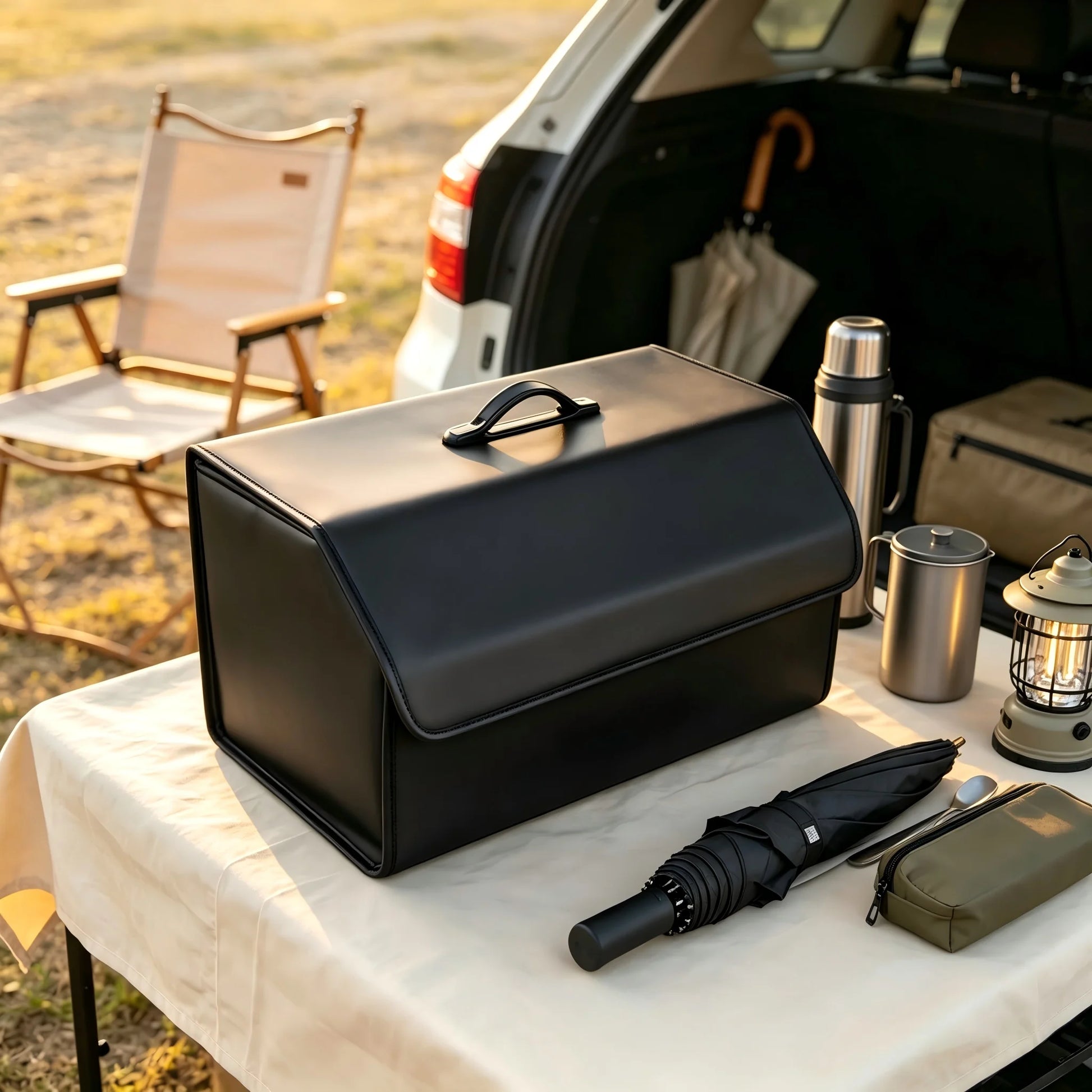 Faltbare Kofferraum-Box aus PU-Leder – SwissGlanzGarage Ansicht 4