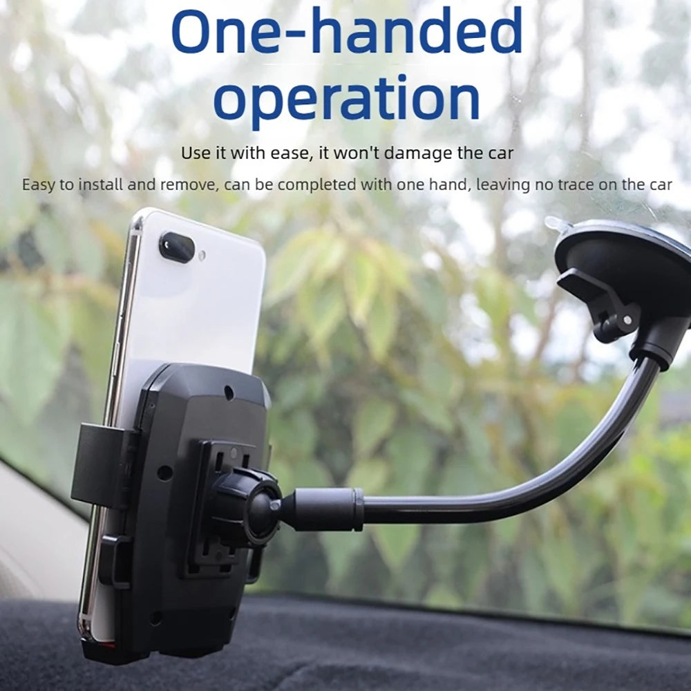 Auto-Handyhalterung Universelle Saugnapf-Windschutzscheiben- und Lenkerhalterung mit Clip und Verriegelung für Auto-N...