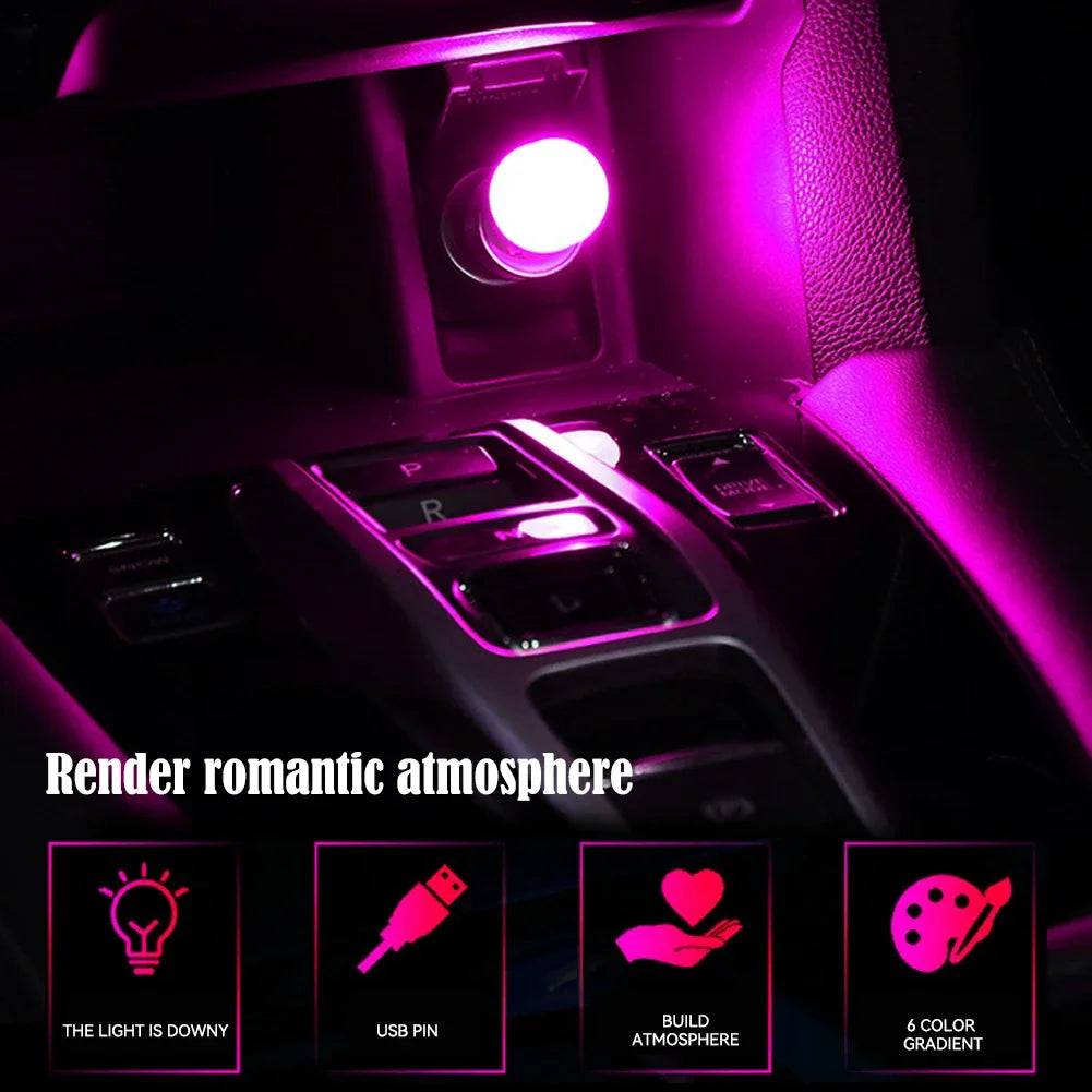 Auto USB Touch Atmosphäre Licht LED Innen Umgebungs Dekorationen Lichter Auto Lesen Lampe Bunte Dekorative Lampe Zubehör