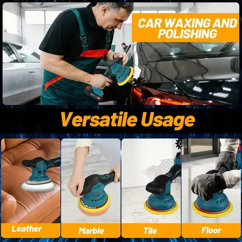 8 Gänge Auto Poliermaschine Digitalanzeige Akku Auto Polierer Elektrische Wachsen Poliermaschine MT Allgemeine 18 V B...