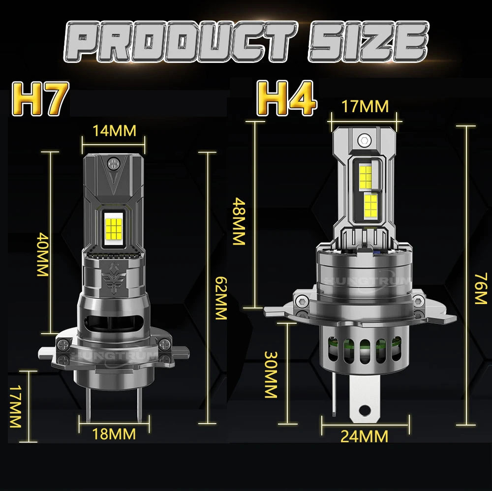 H7/H4 LED Scheinwerfer 80000LM 1000W – SwissGlanzGarage Ansicht 6