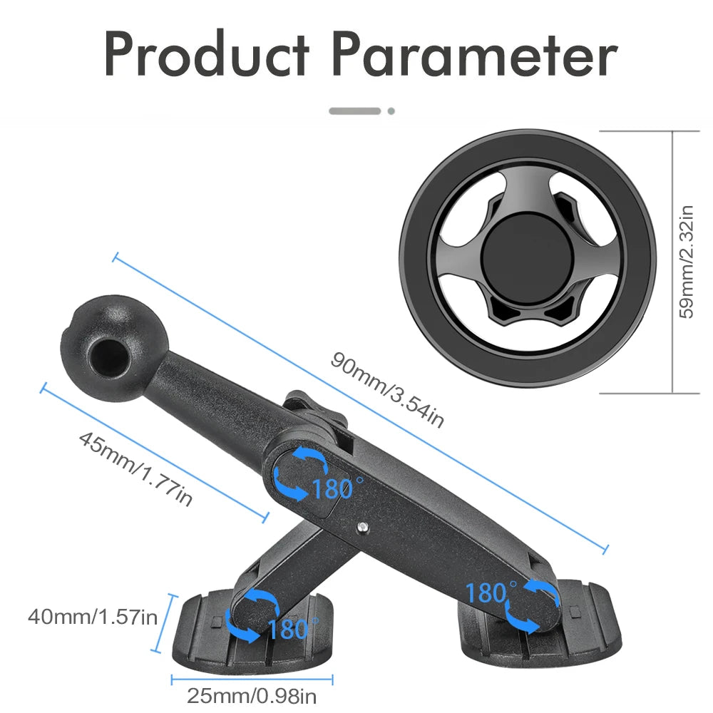 Magnetische Auto-Handyhalterung 360° ° Drehbarer Mini-Universal-Handyhalter für ungestörte Sicht – für Armaturenbrett...